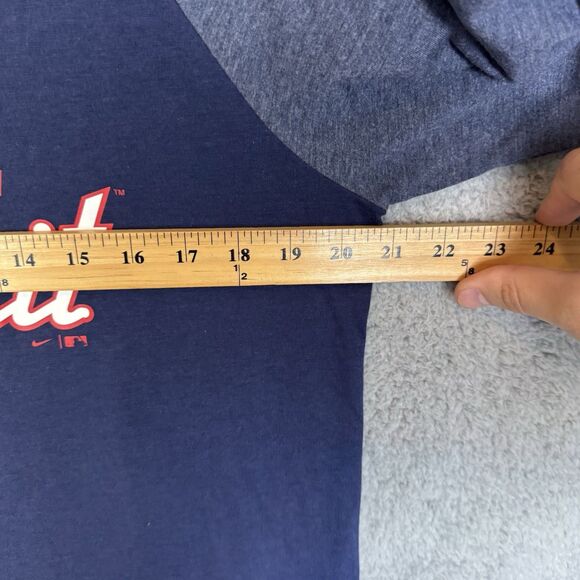 Washington‎ Nationals Shirt Men’s M Blue Nike MLB Authentic 3/4 Sleeve Baseball - Picture 5 of 8